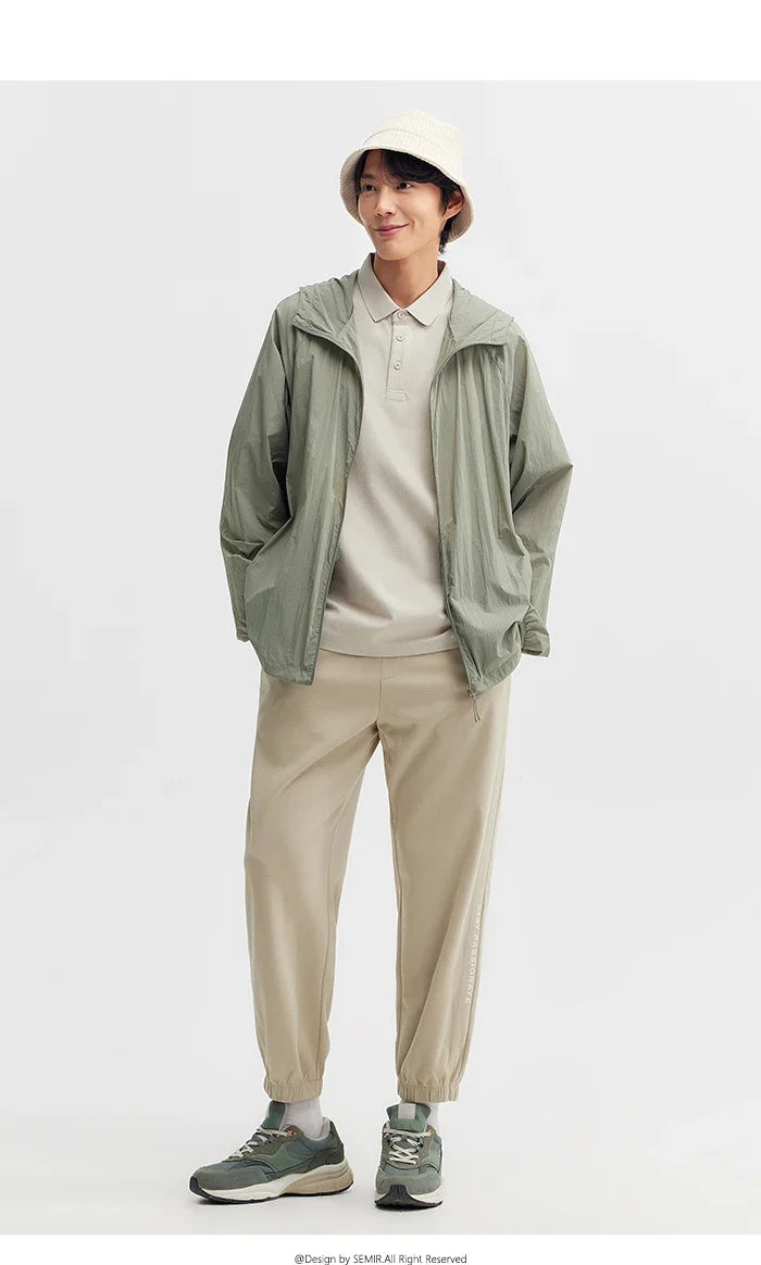 Jacket Men 2024 Summer New Coat Simple Solid Color Hooded Couple Wear Rotator Sleeve Light Sun Protective Clothing