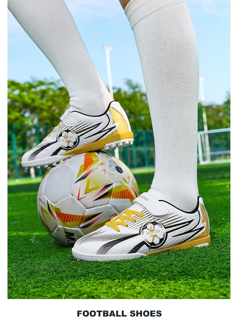 Kids Soccer Cleats Football Shoes AG/TF Studs Non Slip Wear Resistant Breathable Training Sneakers Children Boy Girl Match Boots