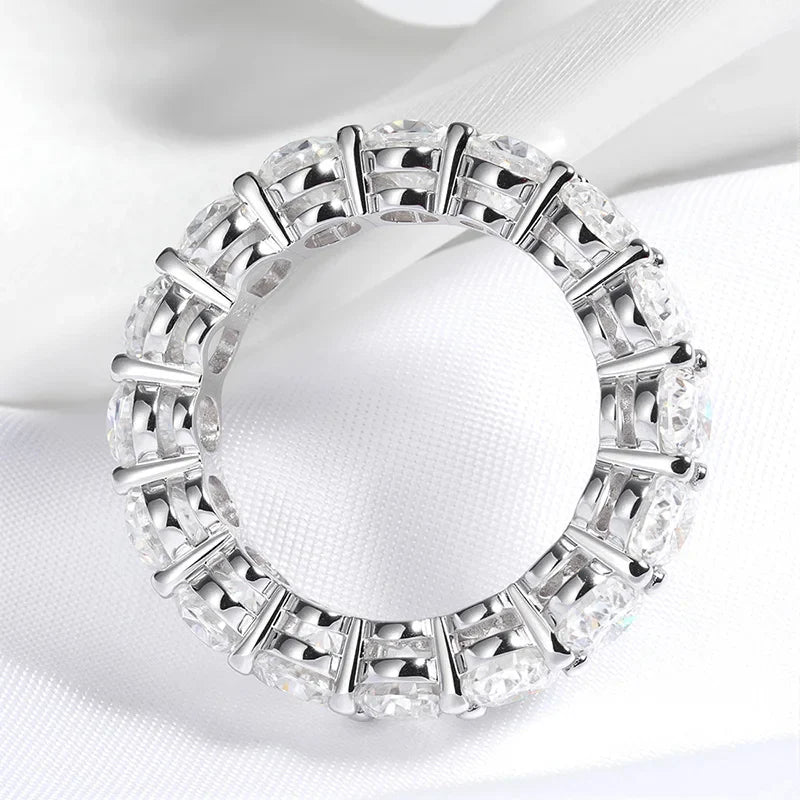 5*7mm Oval Cut Moissanite Ring for Women Full Eternity Bands Lab Diamond Promise Jewelry Pure S925 Silver Female Rings