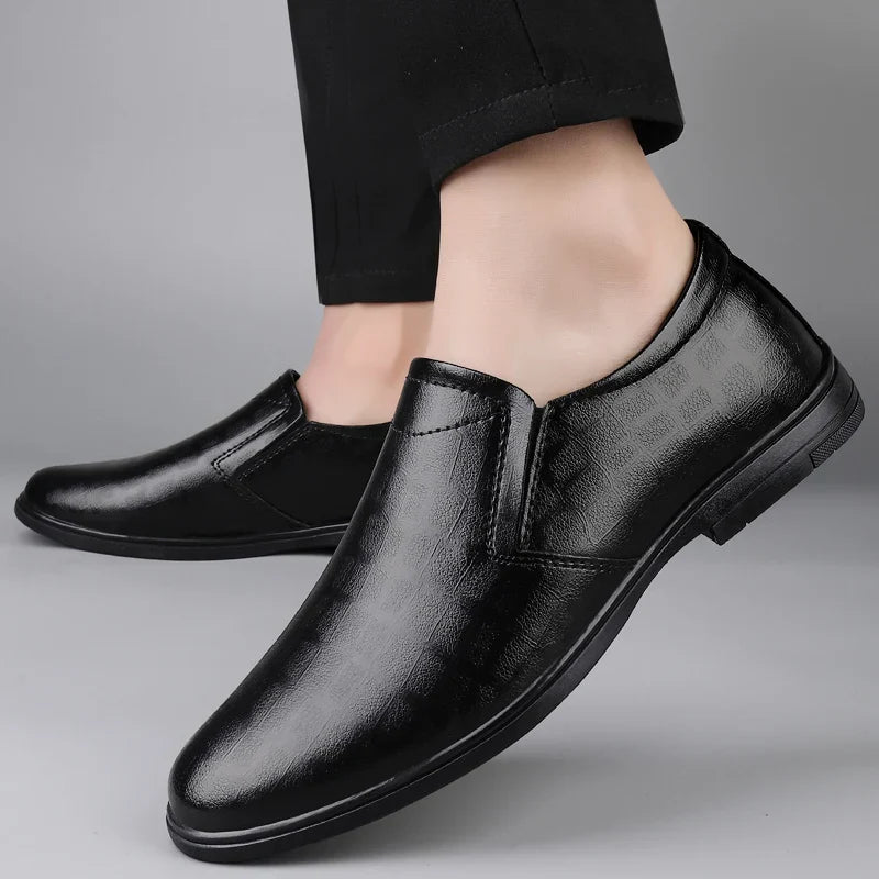 Casual Lightweight Men's Genuine Leather Loafers All-match Fashion Business Shoes Comfortable Men's Walking Shoes Mens Flats