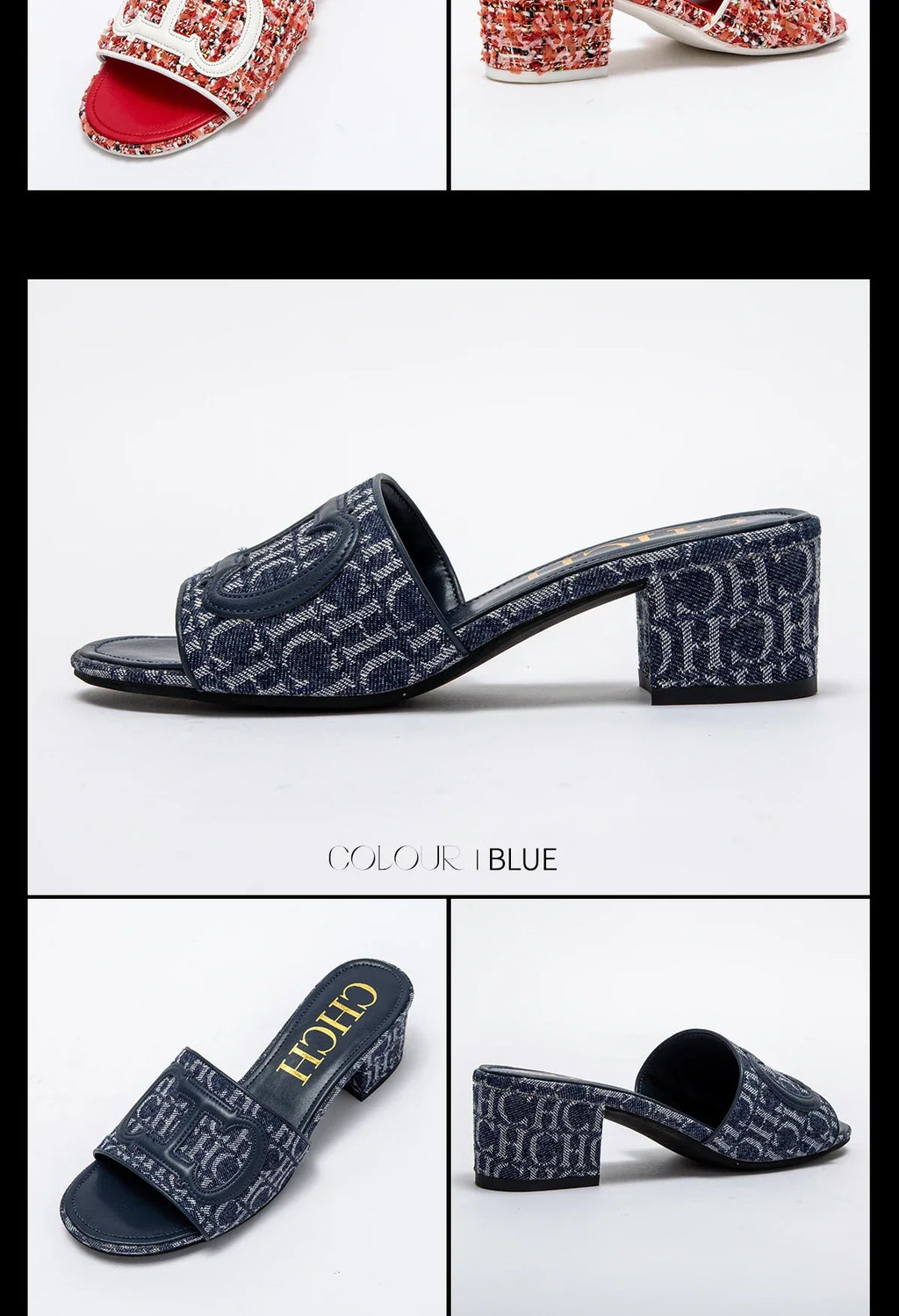 Slippers New summer Brand Fabric Low Heel Sandals Outdoor Business Commuter Women's Shoes 2024
