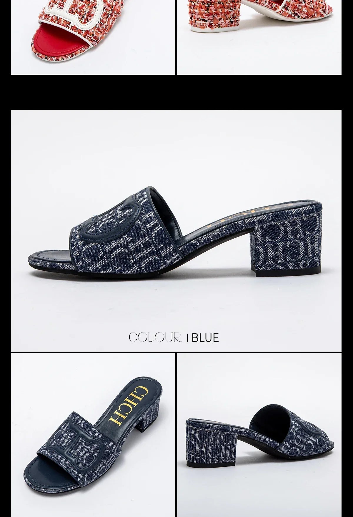 Slippers New summer Brand Fabric Low Heel Sandals Outdoor Business Commuter Women's Shoes 2024