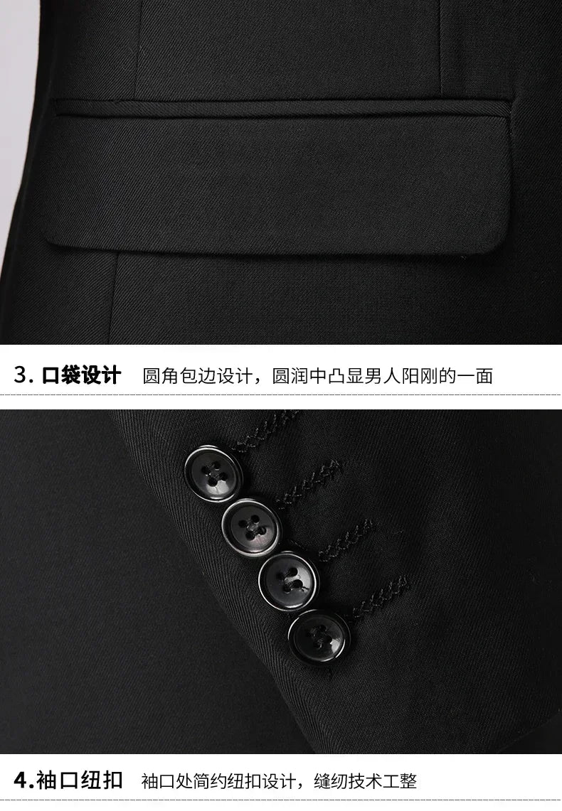S-8XL Blazer New Men's Fashion Business Solid Color British Style Professional Work Groom Wedding Dress Best Man Blazer Jacket