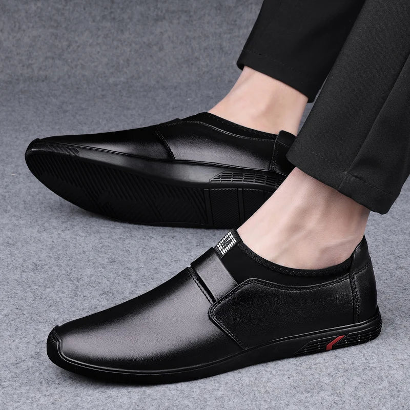 Upscale Genuine Leather Men Loafers Brown Black Cow Leather Penny Loafers Adult Office Career Mens Shoes Sneakers Driving Shoes