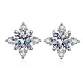 1ct 6.5mm D Color Moissanite Earrings 925 Sterling Silver  with White Gold Plated Stud Earring Wedding Jewelry for Women