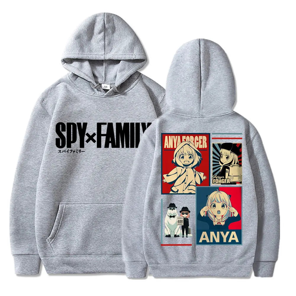 اليابان أنيمي Spy X Family آنيا فورجر هودي للرجال والنساء كاواي مانغا جمالي سويت شيرت صوف كبير الحجم خريف ملابس رياضية كاجوال