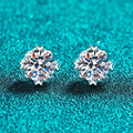 0.5-2CT Certified Real Moissanite Stud Earrings for Women Sparkling Luxury Wedding Party Jewelry Sterling Silver 925 GRA