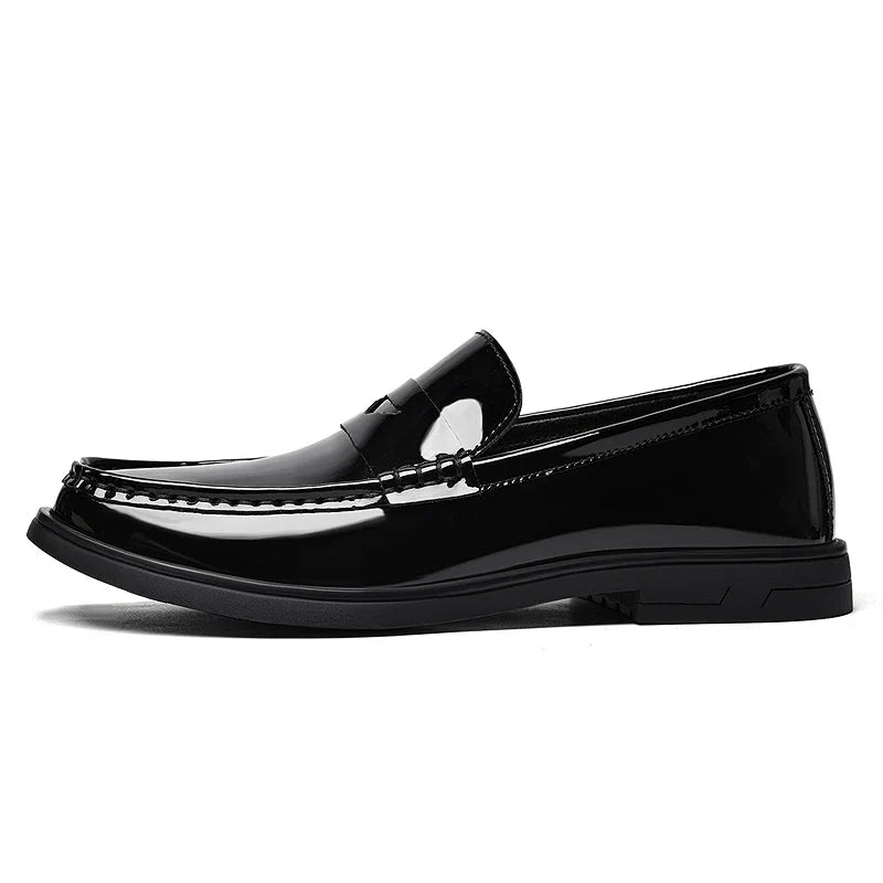 2026 New Men's Patent Leather Penny Loafers Slip On Design Soft Cushion Insole Wear Resistant Sole Business Wedding Party Shoes