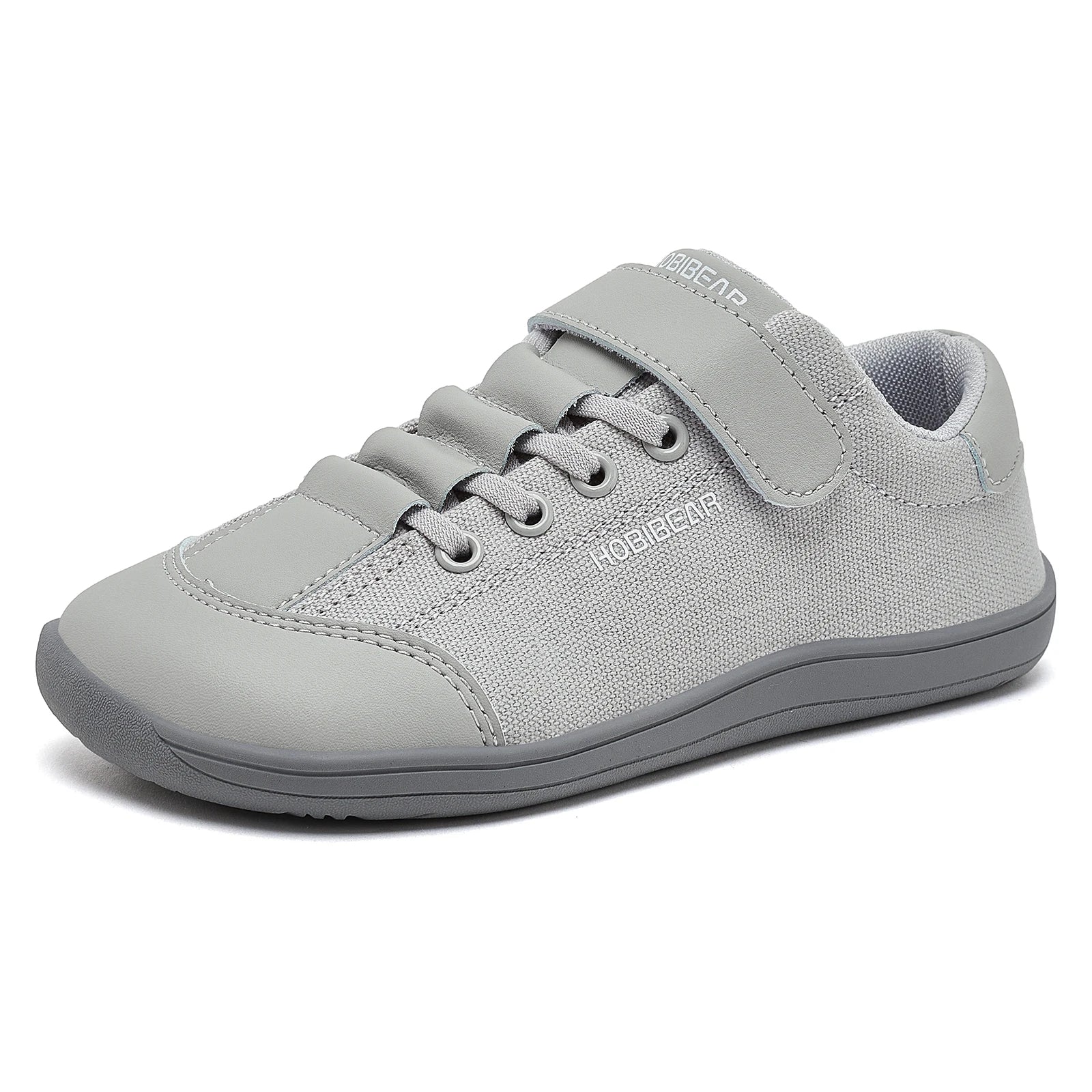 Boys Girls Barefoot Shoes Kids Wide Toe Minimalist Sneakers Lightweight Hook Loop Artificial Leather Fabric Shoes