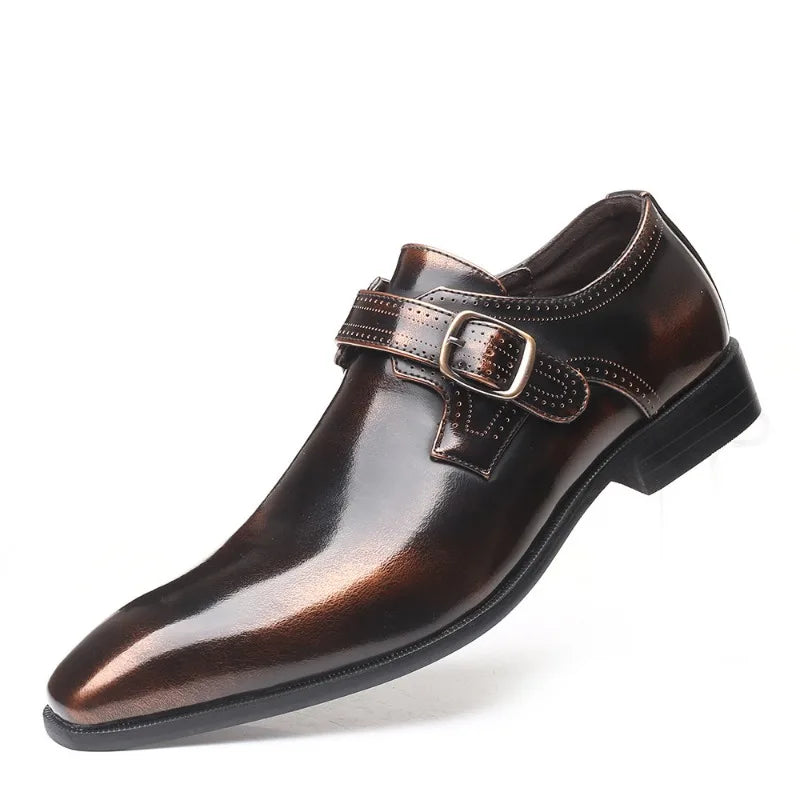 Men’s Pointed Toe Genuine Leather Dress Shoes – Formal Lace-Up EU 40–47