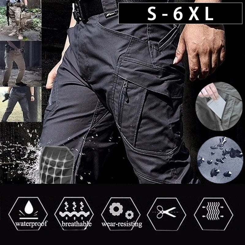 Summer Casual Lightweight Army Military Long Trousers Male Waterproof Quick Dry Cargo Camping Overalls Tactical Pants Breathable