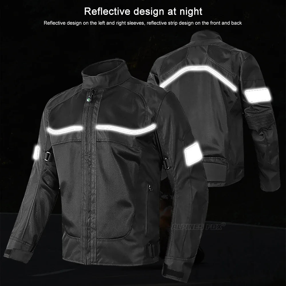 Summer Motorcycle Jacket Men's Motocross Jacket Motorcyclist Jacket Protective Gear Coat Racing Reflective Oxford Clothing M-5XL