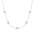 18k Plated 2.5CTTW Classic Bubble Moissanite Necklace for Women Sparkling Pendant Sterling Silver 925 Chain Wedding