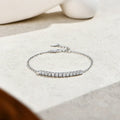 A Row Of Moissanite Tennis Bracelets 925 Sterling Silver Yellow Gold Plated Adjustable Bracelet For Women Charm Jewelry