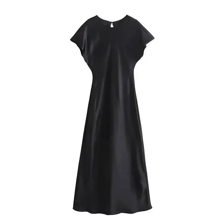 Midi Satin Dress Woman Long Dresses For Women Chic And Elegant Evening Dresses Female Party Dress