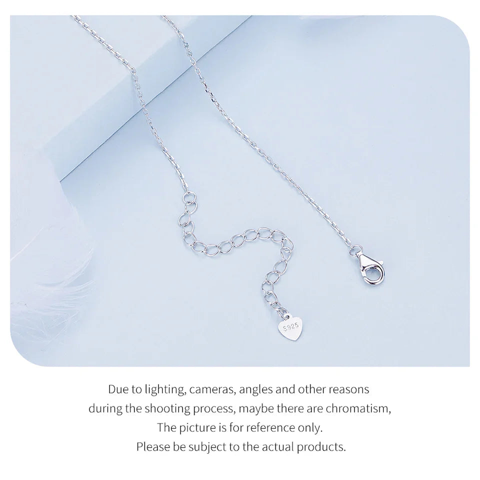 925 Sterling Silver Double-layer Tassel Butterfly Pendant Necklace for Women Engagement Gift Fine Jewelry BSN308