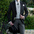 Men Suit Black 3 Pieces With Lapel Business Daily For Wedding Birthday Banquet Work Tuxedo Set Jacket Vest With Pants