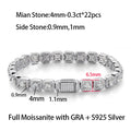 4mm 5mm 6.5mm Full Moissanite Bracelet for Man for Women Man S925 Silver Luxury Full Diamond Bracelet Party Fine Jewelry