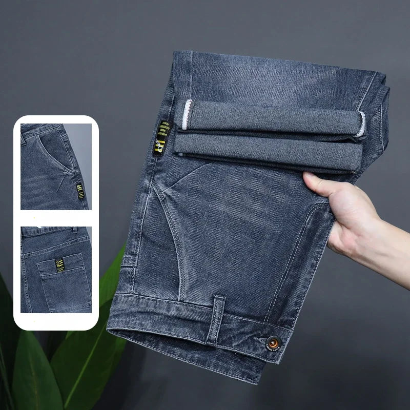 Men's Straight Casual Denim Shorts Simple Solid Cargo Slim Jeans Comfortable Breathable Bermuda Short Pants Summer 2025 Y2K