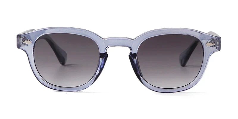 Fashion Transparent Blue Round Sunglasses Women Men 2024 Retro Rivet Tortoise Small Square Sun Glasses UV400 Lunettes De Soleil