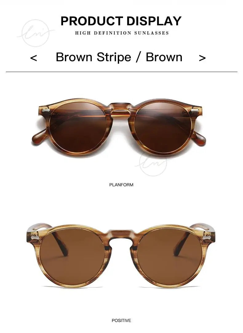 Retro Round Polarized Sunglasses Women Men Classic Leopard Frame Driving Shades Vintage Sun Glasses Unisex UV400 Gafas De Sol