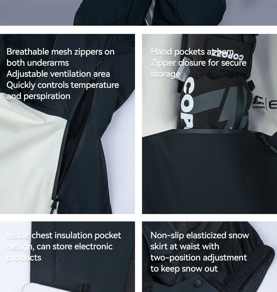 Ski Jacket Women Man Hooded Ski Wear Windproof Winter Overalls Hoodie Waterproof Outdoor Sports Clothing Snowboard