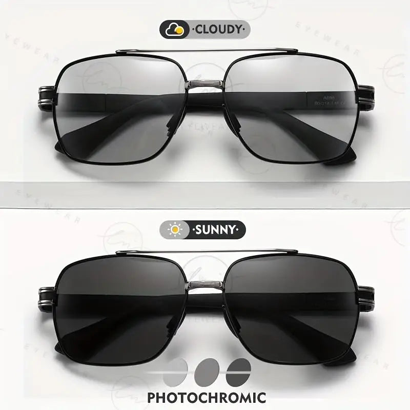 Design Square Polarized Sunglasses Man Photochromic Sun Glasses Woman Anti-glare Driving Goggles Oculos zonnebril heren