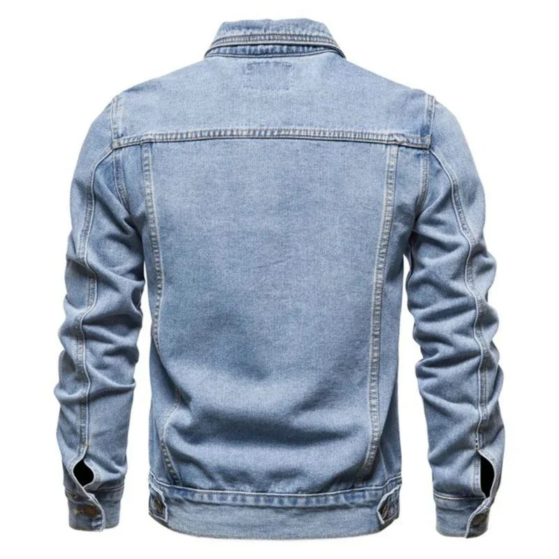 2026 New Autumn Men's Casual Workwear Jeans Jacket Loose Casual Versatile Youthful Male Solid Color Tops Dnim Mens Outwear