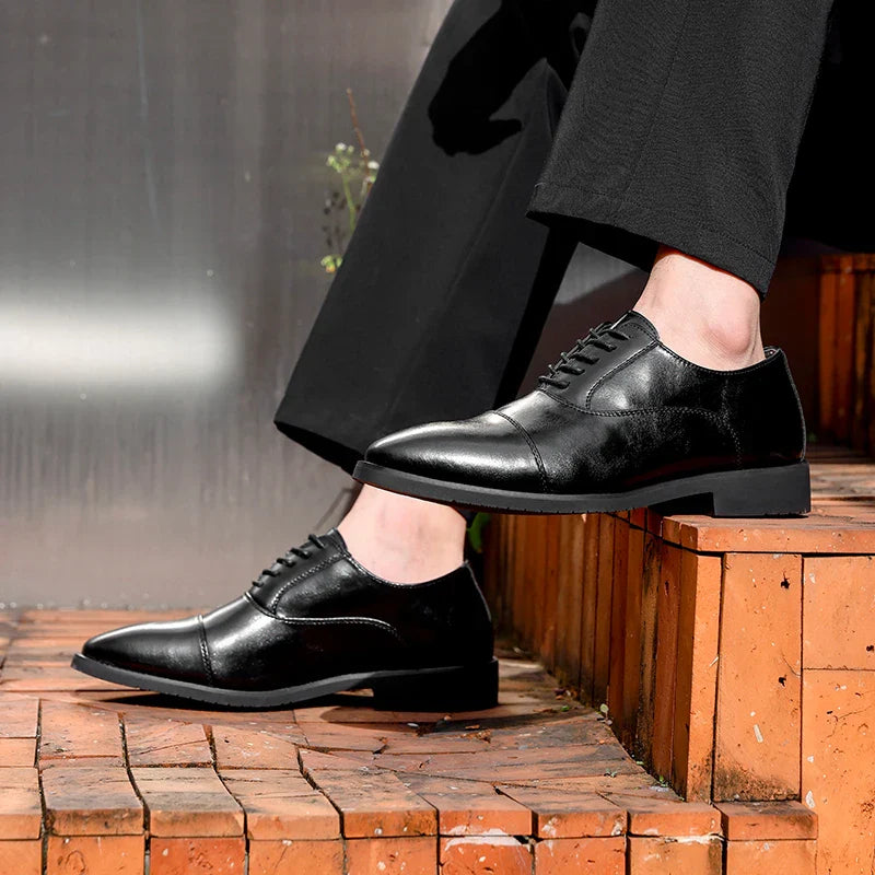 High Quality Men Genuine Leather Shoes Luxury Designer Oxford ShoesMale Business Office Brogue Dress Shoes for Men Wedding Shoe