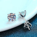 Sparkling 4 Prong 0.2-2CT D Color Moissanite Stud Earrings For Women Fine Jewelry S925 Silver Plated 18K Diamond Earring
