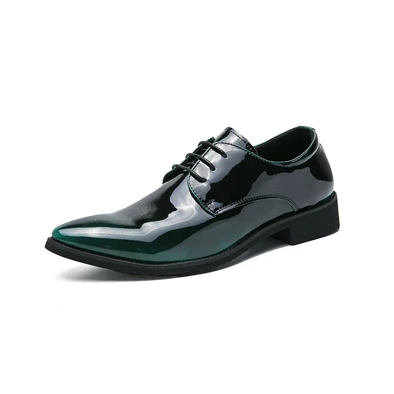 Men's Patent Leather Oxford Shoes with Mirror Finish – Formal Dress Shoes EU 40–48