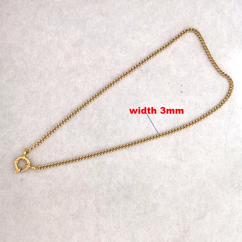 Necklace Women Men Choker Stainless Steel Geometric Rolo Link Cuba Paperclip Chain