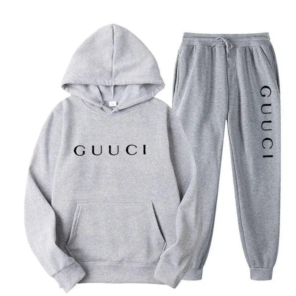ashionable men's casual sports outfit - New style hooded sports shirt + sports pants set