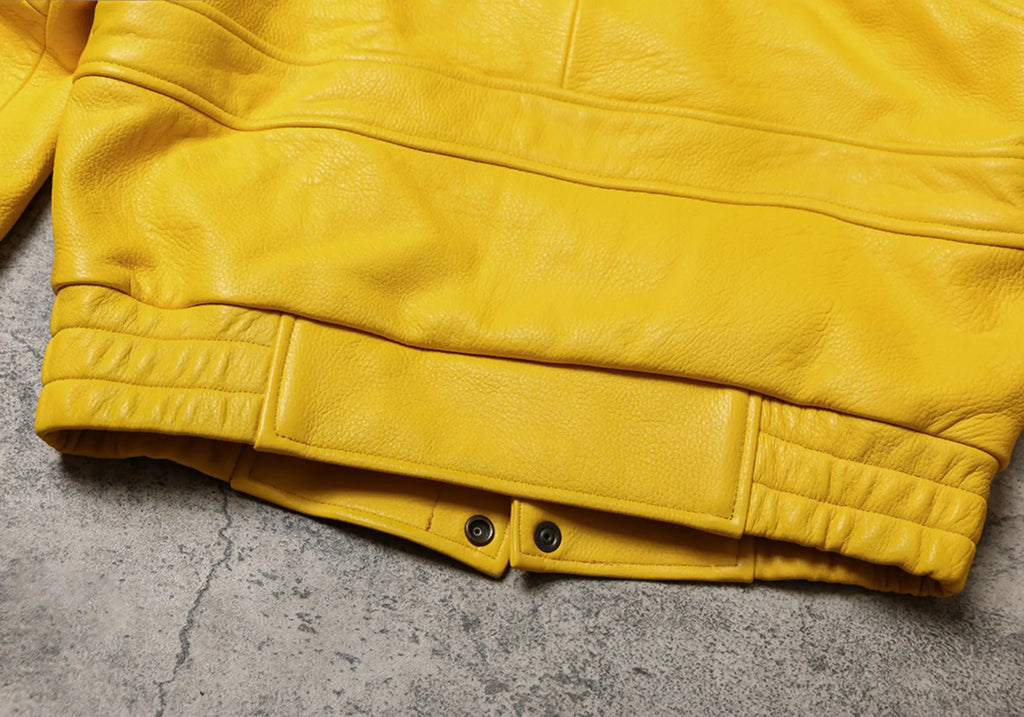 Spring Autumn Cool Handsome Short Yellow Soft Pu Leather Jacket Men Turn-down Collar Luxury Designer Clothes 2025