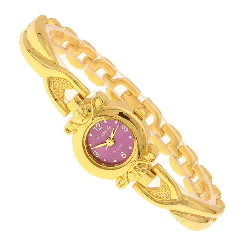 Luxury Woman Lady Pendant Bangle Bracelet Wristwatches Young Female Girls Waterproof Gifts Thin Strap Watches gold watch women