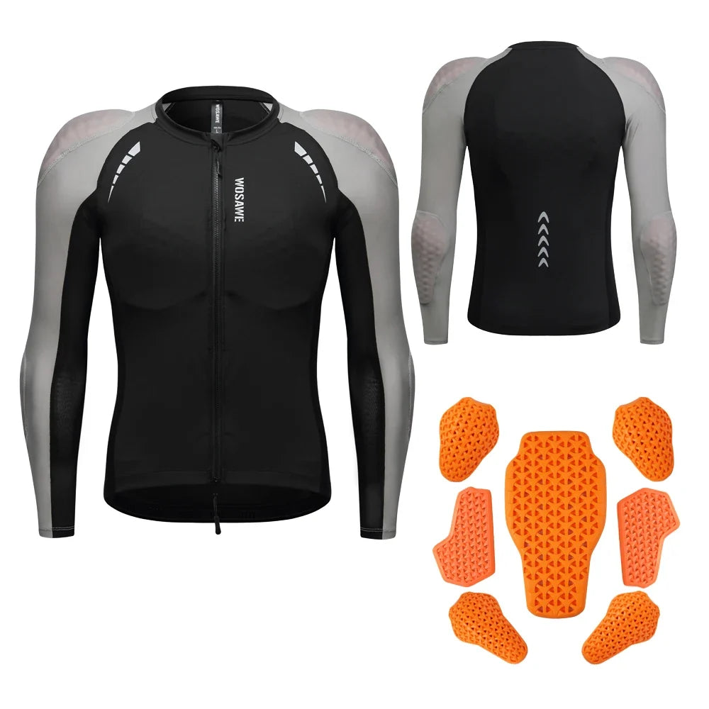 Men Motorcycle Riding Jacket Summer Motocross Motorbike Racing Outdoor Sports Jacket with Shoulder Elbow Back Gear