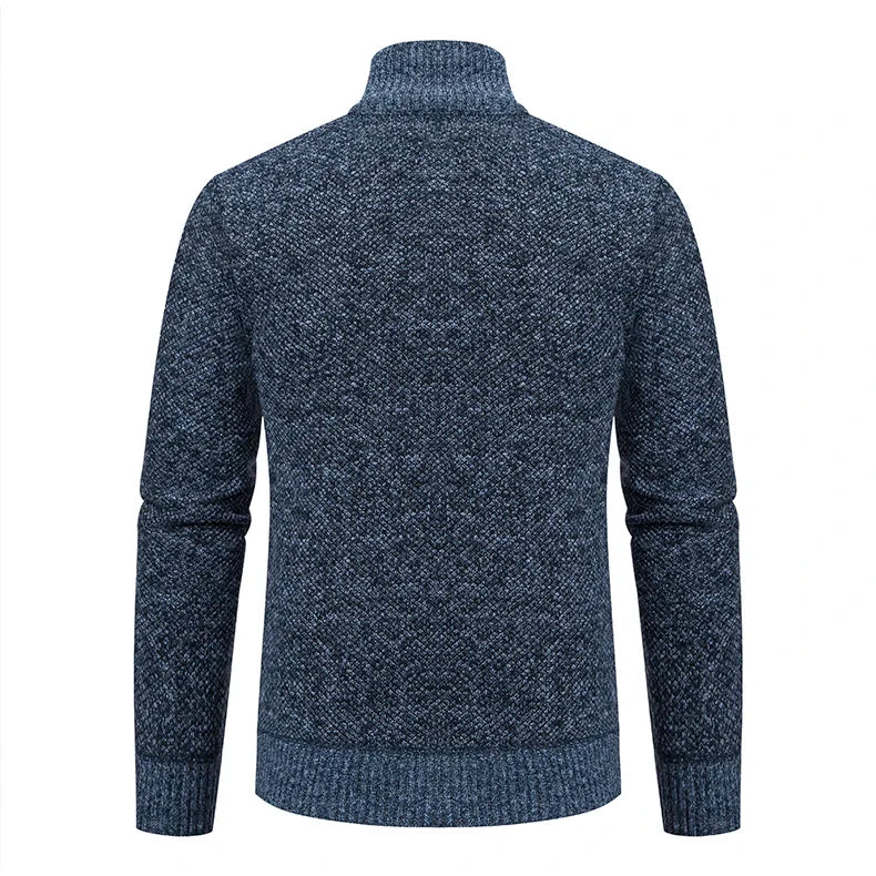 Men's Knit Cardigan Autumn Winter Sweater Coat Man Clothes Brown Blue Luxury Brand Button Fleece Lined Male Knitting Jackets