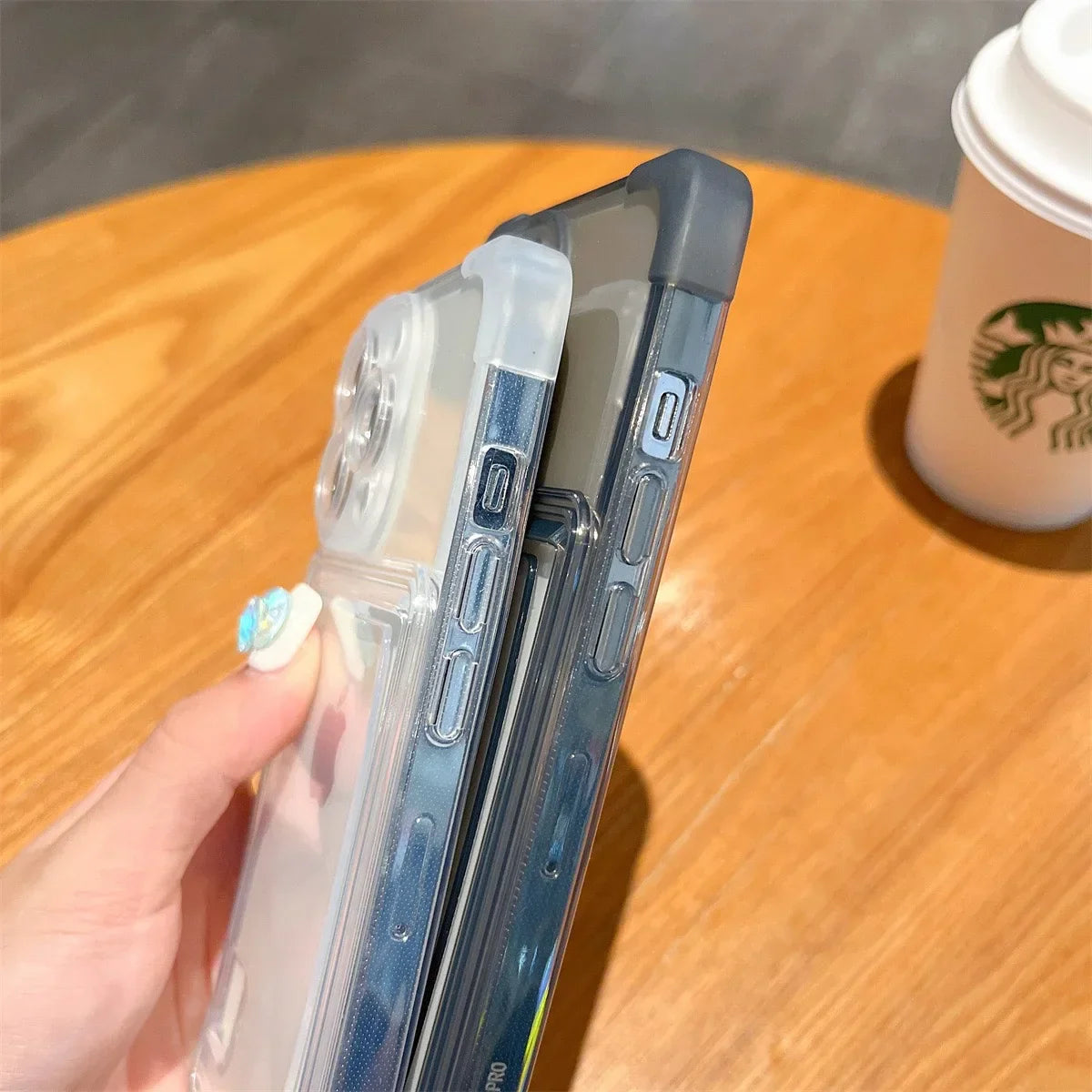 Shockproof Clear Card Slot Soft TPU Phone Bags Case For iPhone 17 16 15 14 Plus 13 12 11 Pro Max Air Silicone Bumper Back Cover
