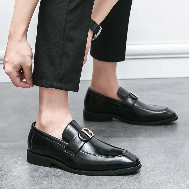 Men Loafers PU Low Heel Professional Classic Comfortable Business Men Shoes Size 38-46