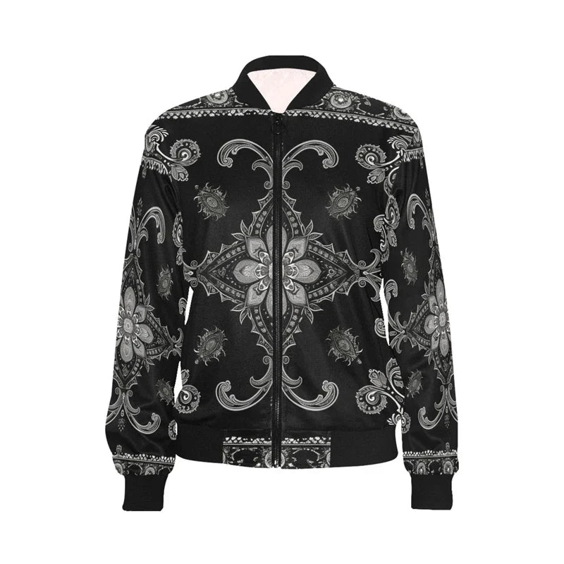 Luxury Baroque Bomber Jacket Men Women 3D Printed Gold Graphic Floral Jackets Street Trend Fashion Autumn Zipper Soft Coat