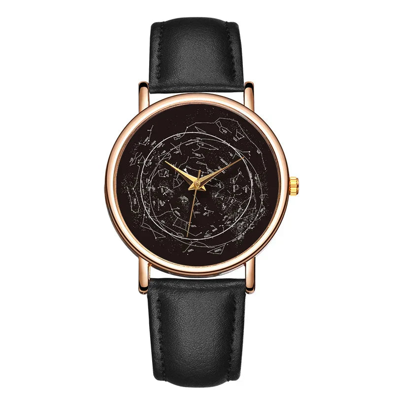 Fashion Ladies Quartz Watch Minority Personality Women Leather Casual Watch Leather Waterproof Montre Femme