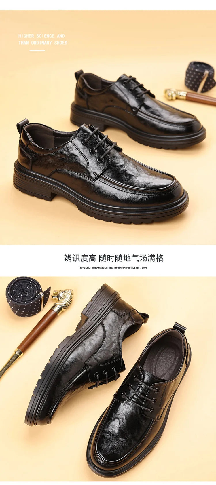 2026 Spring Autumn New Dress Shoes for Men Lace Designer Fashion Leather Shoes Male Black Business Casual Platform Shoe Man
