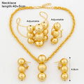 Luxury  Color Jewelry Set Nine Beads Cuff Bracelet Earrings Necklace African Dubai Drop Earrings Ring Fashion Italy Jewelry