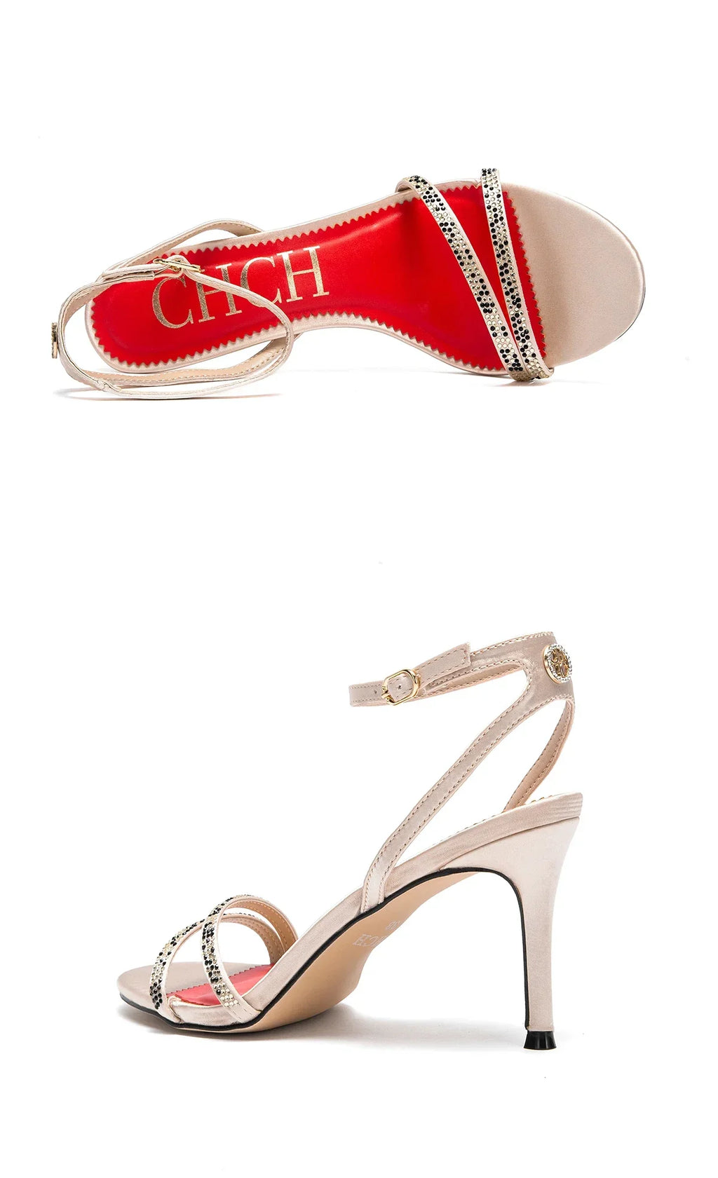 Women's High Heels Simple with Diamond Design Fine Workmanship Versatile Women's Sandals