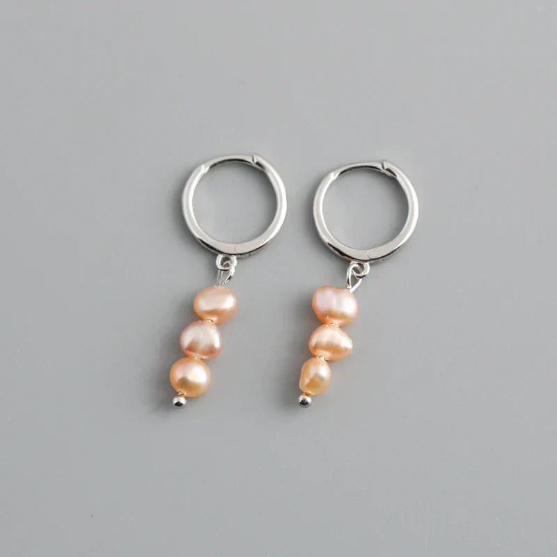 Genuine 925 Sterling Silver Natural Freshwater Baroque  Pearl Unusual Earrings for Women Chic Charming Goth Jewelry 2021