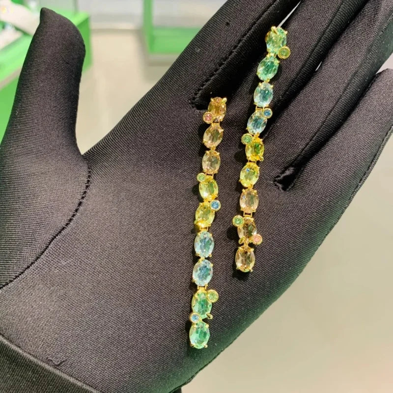 New necklaces for women's flower bracelets light luxury versatile high-end earrings niche design jewelry set