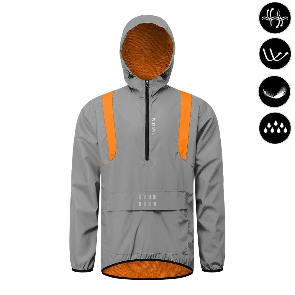 Reflective Cycling Jacket Winter Autumn Bicycle Windbreaker Bike Soft Windproof Waterproof Motorbike Jacket Men Coat