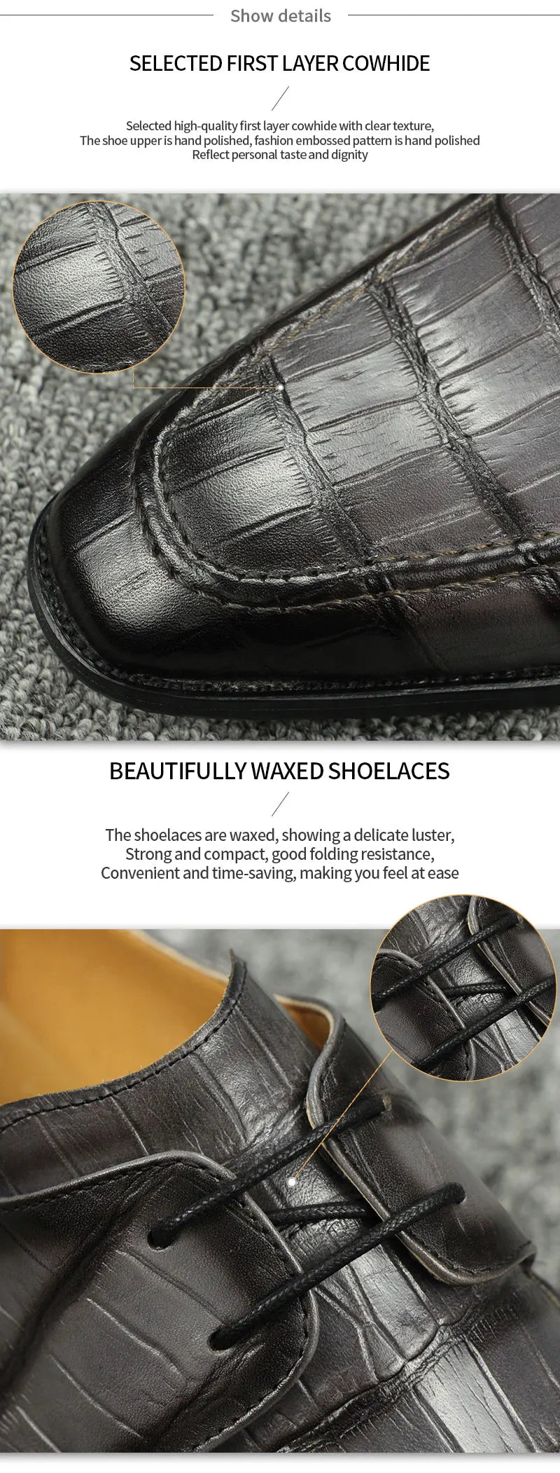 Premium Men's Handmade Leather Oxford Shoes High-End Business Formal & Casual Derby Shoes for Youth|British Style Carved Design
