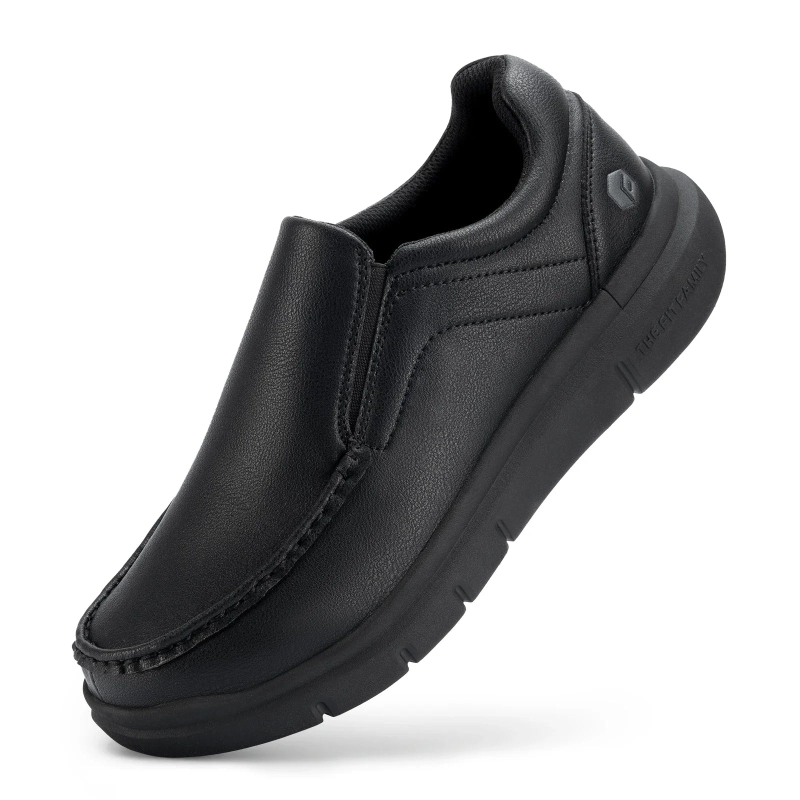 Men'S Slip-On Casual Shoes Leather Shoe Wide Width 2E Lightweight For Swollen Feet With Arch Support Pain Relief