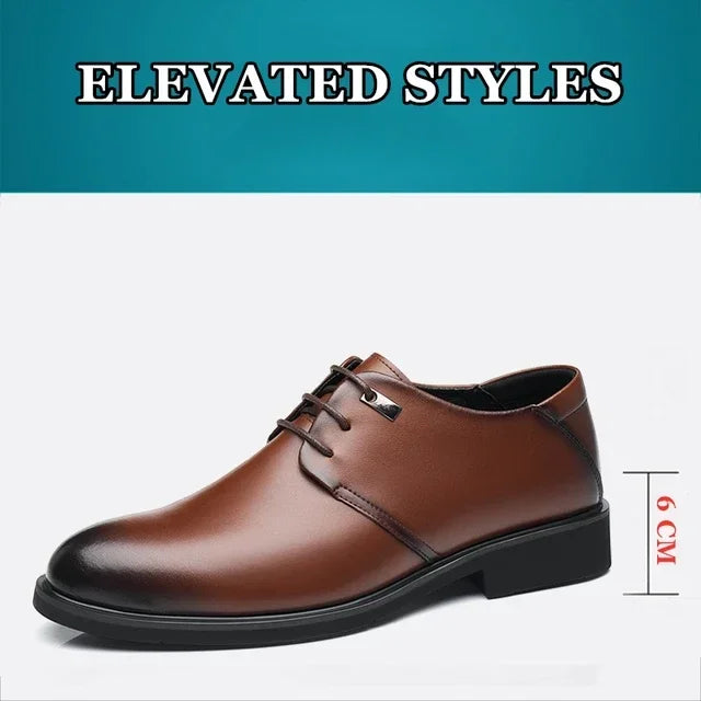 Height Increasing Shoes Man Hollow Breathable Taller Elevator Shoes 6CM Invisible Insole for Daily Men Heighten Wedding Shoes